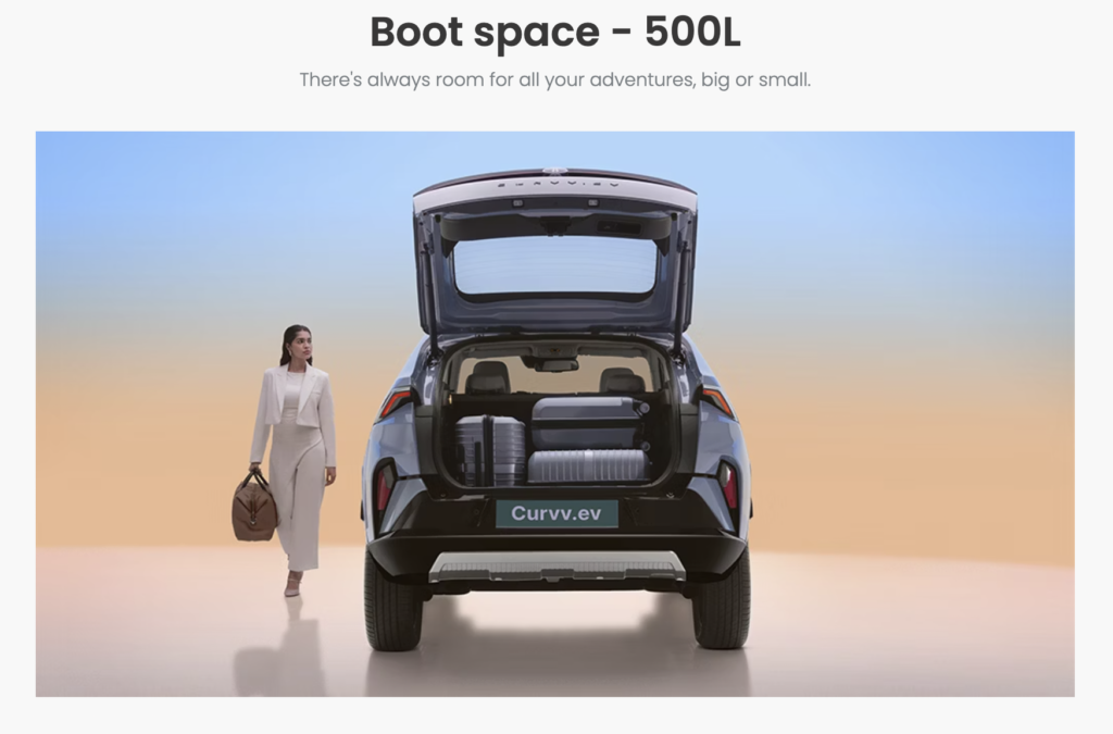 TATA Curvv.ev - Boot Space 500L